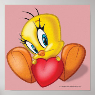 Tweety hält Herz fest Poster