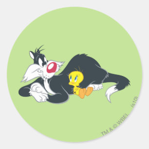 TWEETY™ In Action Pose 14 Runder Aufkleber