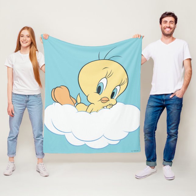 Tweety in Clouds Pose 3 Fleecedecke (Beispiel)