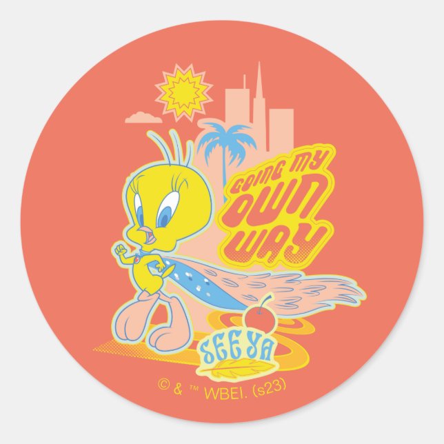 TWEETY™ - Meine eigene Richtung Runder Aufkleber (Vorderseite)