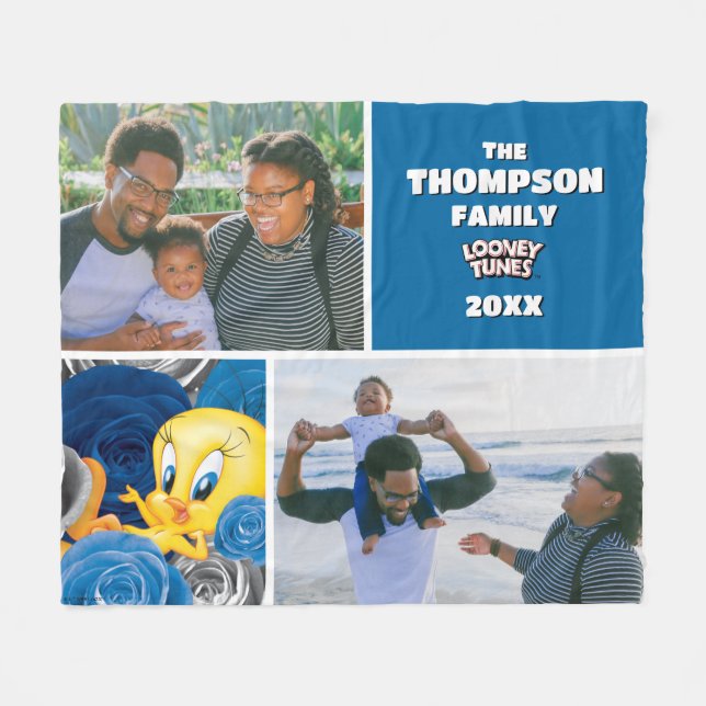 TWEETY™ mit Foto für Rose Fleecedecke (Vorderseite (Horizontal))