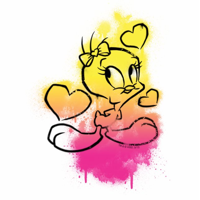 TWEETY™ mit Herz Freistehende Fotoskulptur (Vorne)