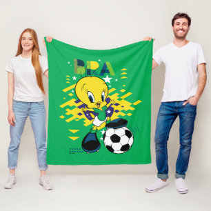 TWEETY™ Team Brasil Fußball-Grafik Fleecedecke