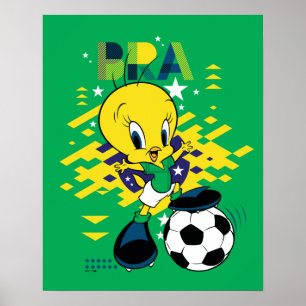 TWEETY™ Team Brasil Fußball-Grafik Poster