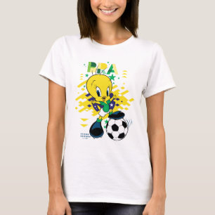 TWEETY™ Team Brasil Fußball-Grafik T-Shirt