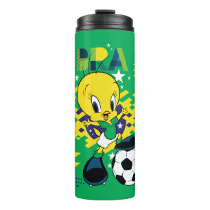 TWEETY™ Team Brasil Fußball-Grafik Thermosbecher