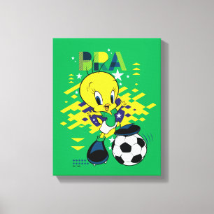 TWEETY™ Team Brasilien Fußball-Grafik Leinwanddruck