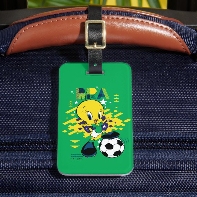 TWEETY™ Team Brazil Soccer Graphic Gepäckanhänger (Vorderseite Insitu 2)