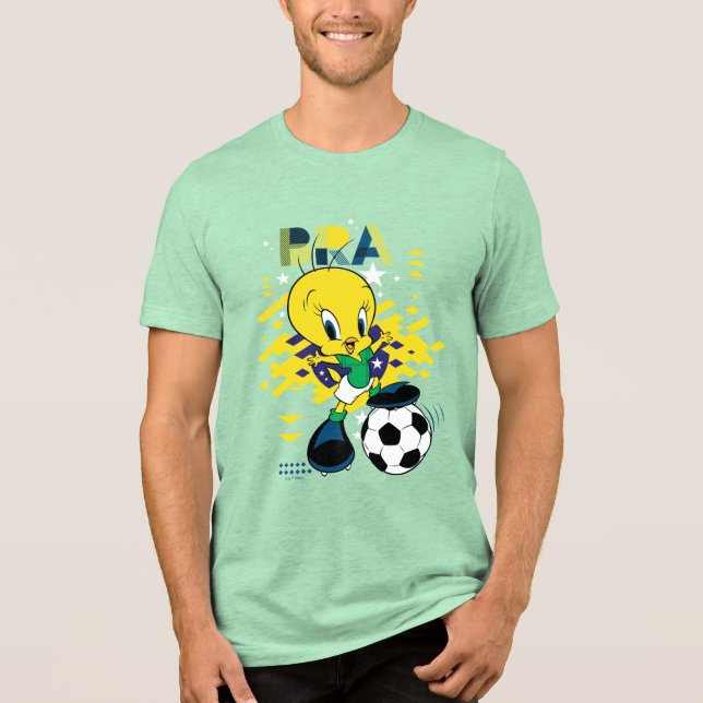 TWEETY™ Team Brazil Soccer Graphic Tri-Blend Shirt (Vorderseite)