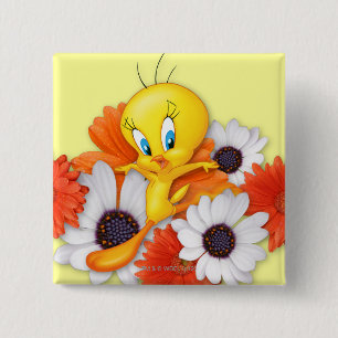 Tweety With Daisies Button