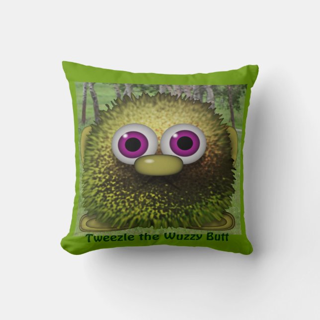 Tweezeln Sie das Niedliche Wuzzy Hintern Cushion f Kissen (Vorderseite)