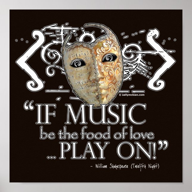 Twelfth Night Music Quote Poster (Vorne)