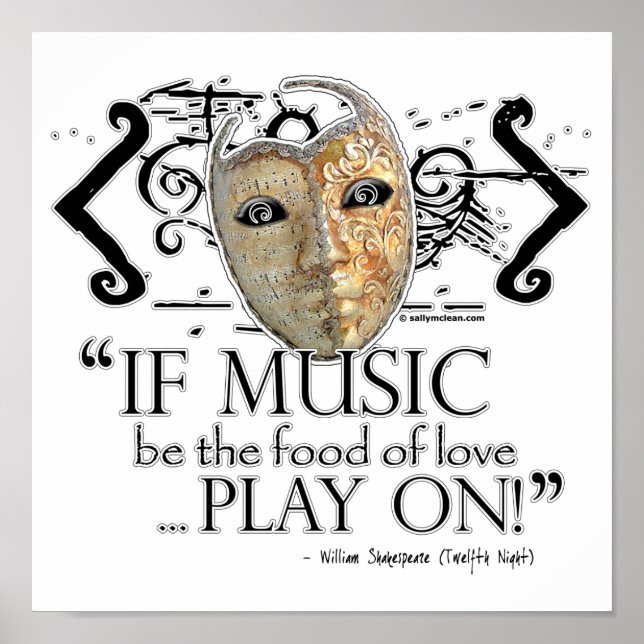 Twelfth Night Music Quote Poster (Vorne)