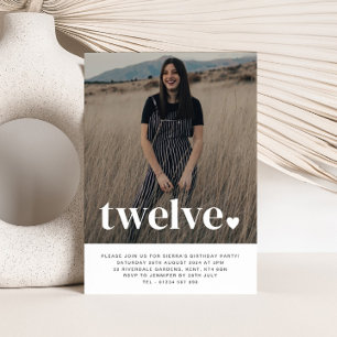 Twelt Heart Photo Anniversaire Invitation
