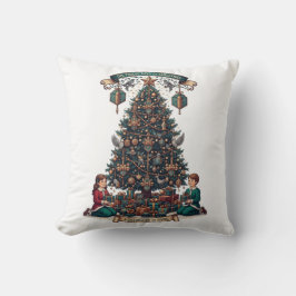Twelve Days of Christmas T-Shirt, Ornate Gift Tree Kissen
