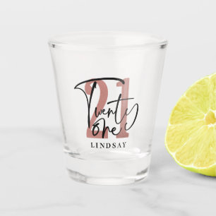 Twenty One Typography Birthday Schnapsglas