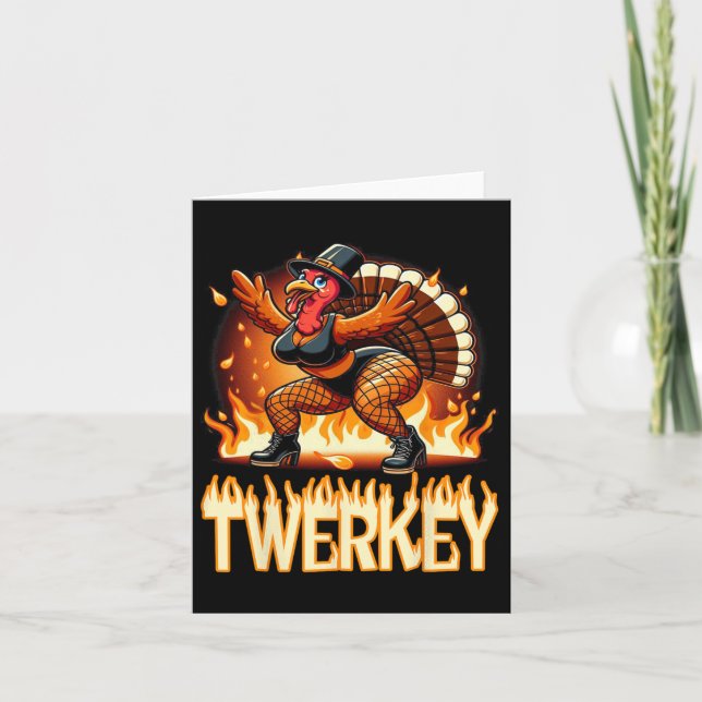Twerkey Squad Twerking Funny Dancing Turkey Danke Karte (Vorderseite)