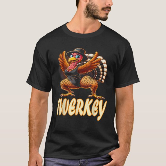 Twerkey Squad Twerking Funny Dancing Turkey Danke T-Shirt (Vorderseite)
