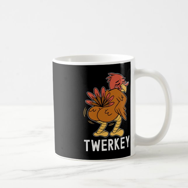 Twerkey Twerking Turkey Fun tanzen Türkei Thanksg Kaffeetasse (Rechts)