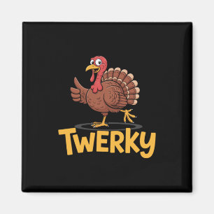 Twerky lustiger Thanksgiving tanzender Truthahn Pu Magnet