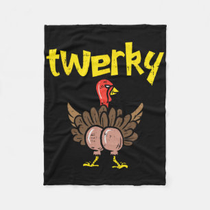 Twerky Truthahn Hintern Lustiger Erntedank Twerk T Fleecedecke
