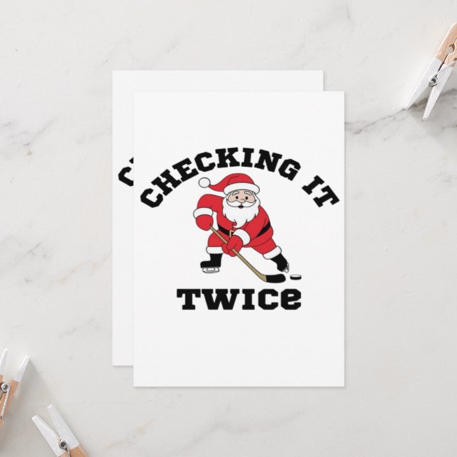 Twice Santa überprüfen Einladung (Vorderseite/Rückseite Beispiel)