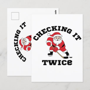 Twice Santa überprüfen Postkarte