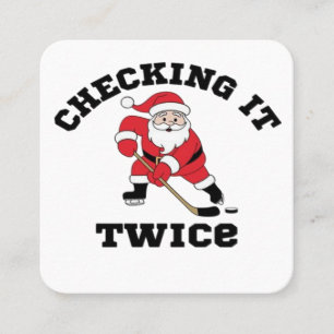 Twice Santa überprüfen Quadratische Visitenkarte