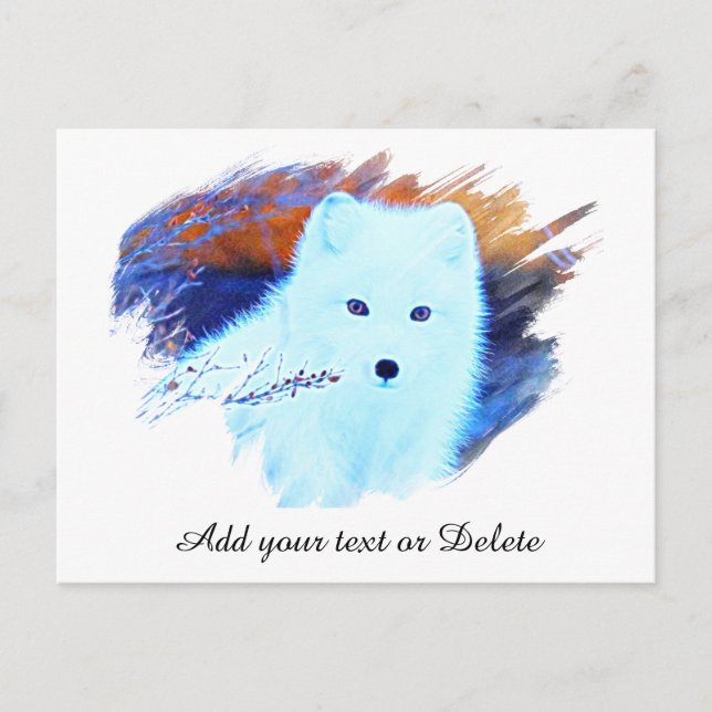 *~* Twig AP18 - Snow Fox White Fox Arctic Polar Postkarte (Vorderseite)