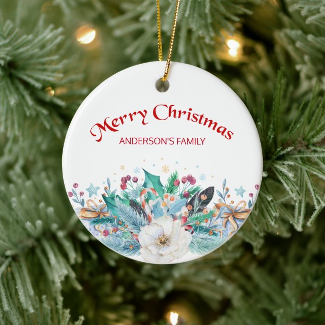 Twigs und Rose Keramik Ornament (Baum)