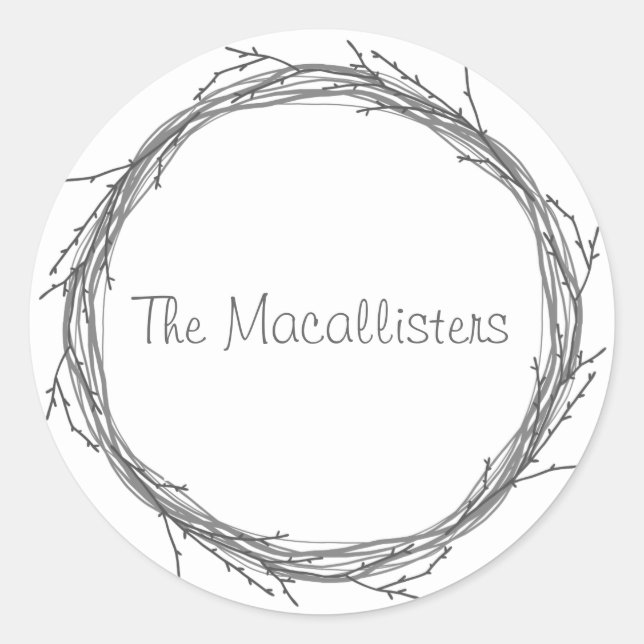 Twigs & Vines Runder Aufkleber (Vorderseite)