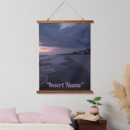 Twilight am Meer Wandteppich Mit Holzrahmen