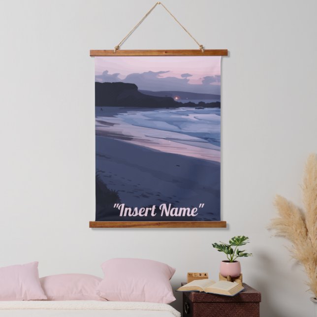 Twilight am Meer Wandteppich Mit Holzrahmen (Schlafzimmer)