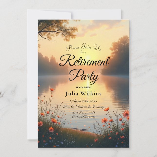 Twilight am See Whispers am Wasser Einladung (Vorderseite)