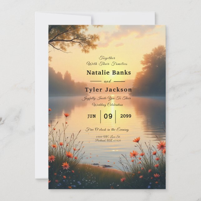 Twilight am See Whispers am Wasser Einladung (Vorderseite)