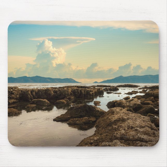 Twilight at the Tide Pools at Cabrillo Beach Photo Mousepad (Vorne)