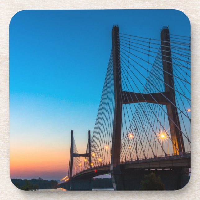 Twilight auf Bill Emerson Bridge Getränkeuntersetzer (Vorderseite)