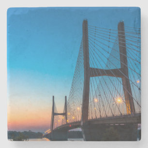 Twilight auf Bill Emerson Bridge Steinuntersetzer
