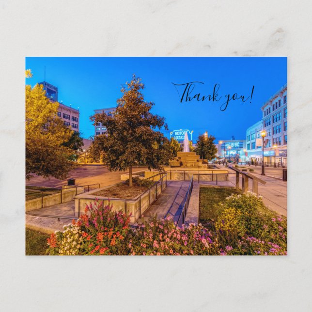 Twilight auf dem Park Central Square Danke, Postca Postkarte (Vorderseite)
