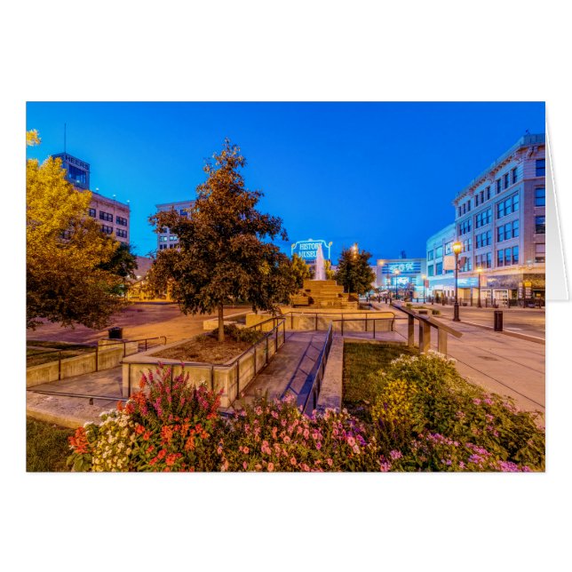 Twilight auf der Park Central Square Grußkarte (Vorderseite (Horizontal))