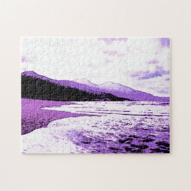 Twilight Beach in Violet und Lila (Horizontal)