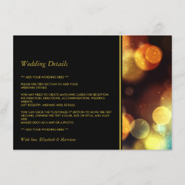 Twilight Bokeh Lights Hochzeitdetails Begleitkarte