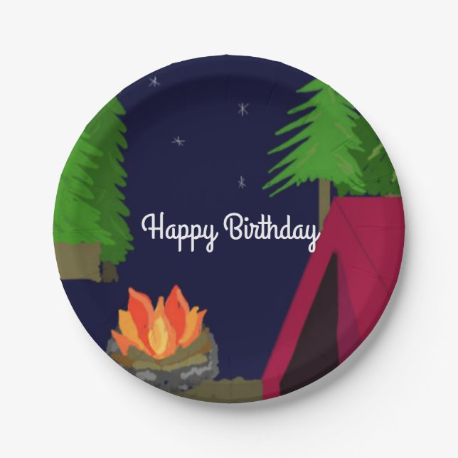 Twilight Campingplatz Birthday Pappteller (Vorderseite)