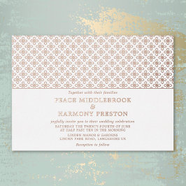 Twilight Charms Rose Gold White Wedding Folieneinladung