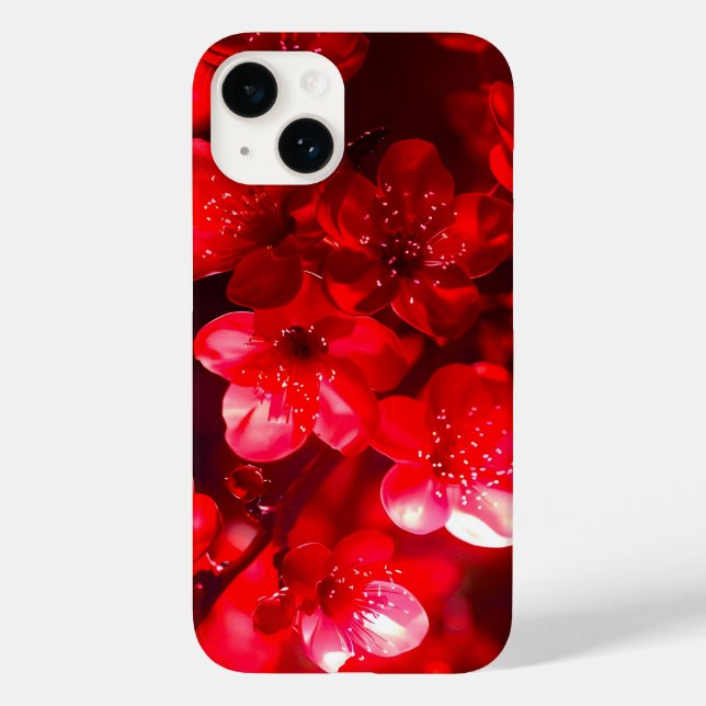 Twilight Cherry Blossom Glow Case-Mate iPhone 14 Hülle (Rückseite)