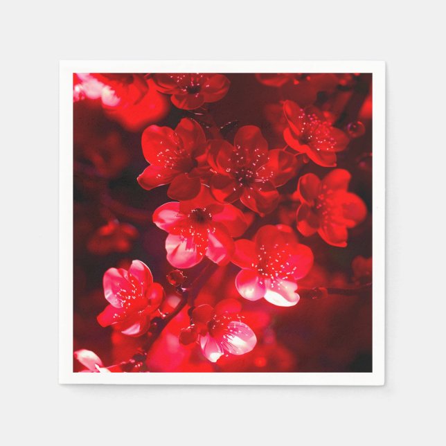 Twilight Cherry Blossom Glow Serviette (Vorderseite)