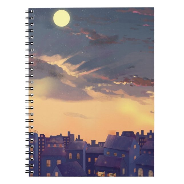 Twilight Cityscape Notebook-Abdeckung Notizblock (Vorderseite)