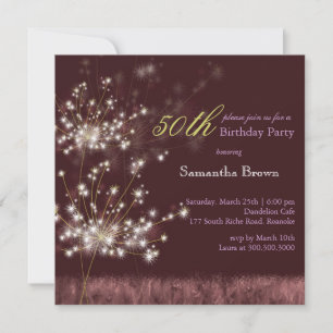 Twilight Dandelion 50. Geburtstagsparty Einladung