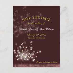 Twilight Dandelions Wedding Save the Date Ankündigungspostkarte