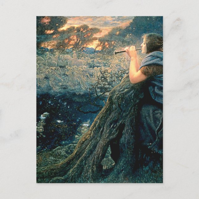 "Twilight Fantasy" von Edward Robert Hughes Postkarte (Vorderseite)